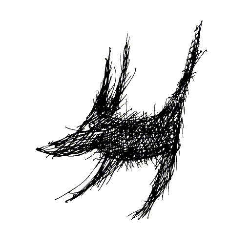 Wet Salty Dog animation: a wet dog shaking water off its fur, drawn in black lines on white, looping.